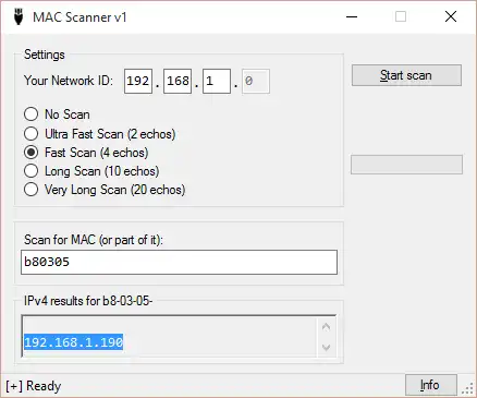 Download web tool or web app MAC Scanner