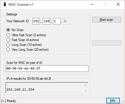 Download web tool or web app MAC Scanner