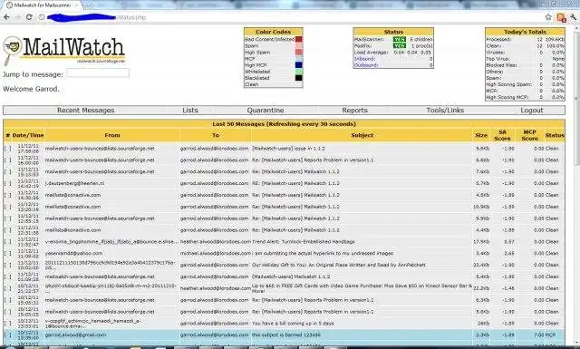 Download web tool or web app MailWatch for MailScanner