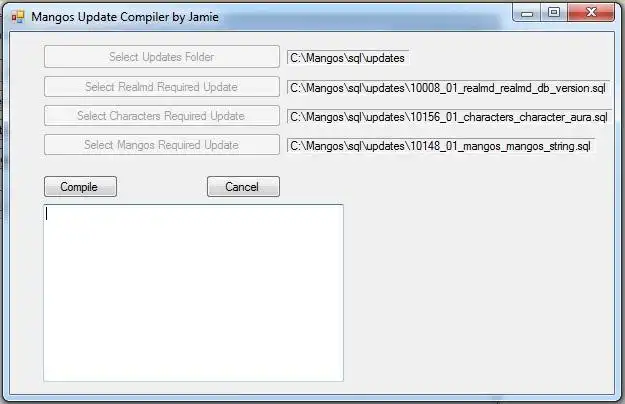 Download web tool or web app Mangos Update Compiler