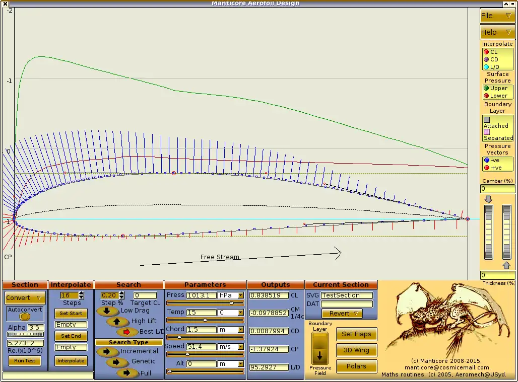 Download web tool or web app Manticore Aerofoil Design