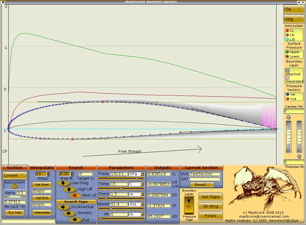 Download web tool or web app Manticore Aerofoil Design