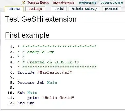 Download web tool or web app MapBasic Syntax Highlights