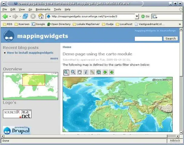 Download web tool or web app MappingWidgets to run in Linux online