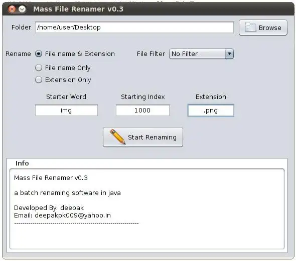 Download web tool or web app Mass File Renamer