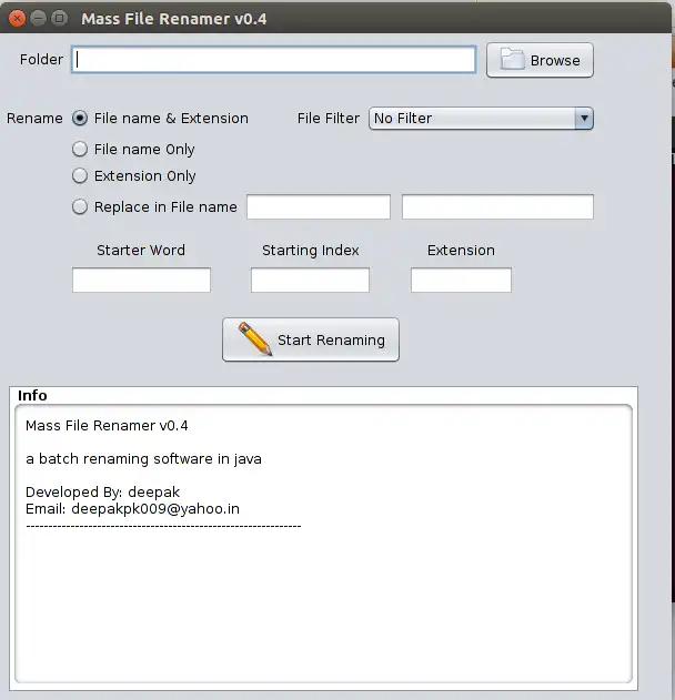 Download web tool or web app Mass File Renamer