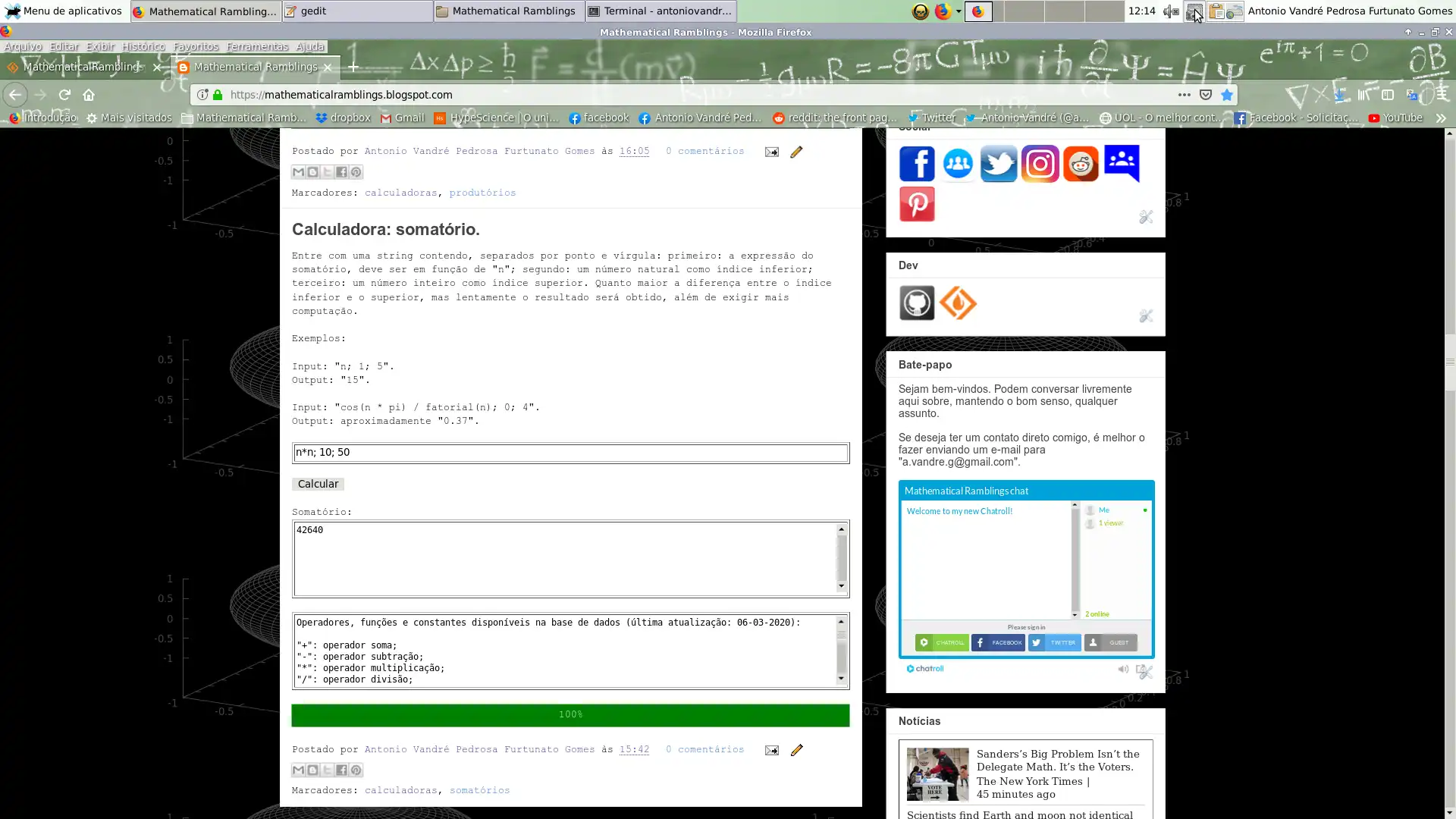 Download web tool or web app MathematicalRamblingsjs to run in Windows online over Linux online