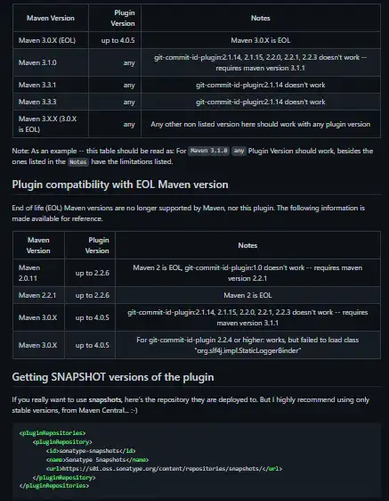 Download web tool or web app maven git commit id plugin