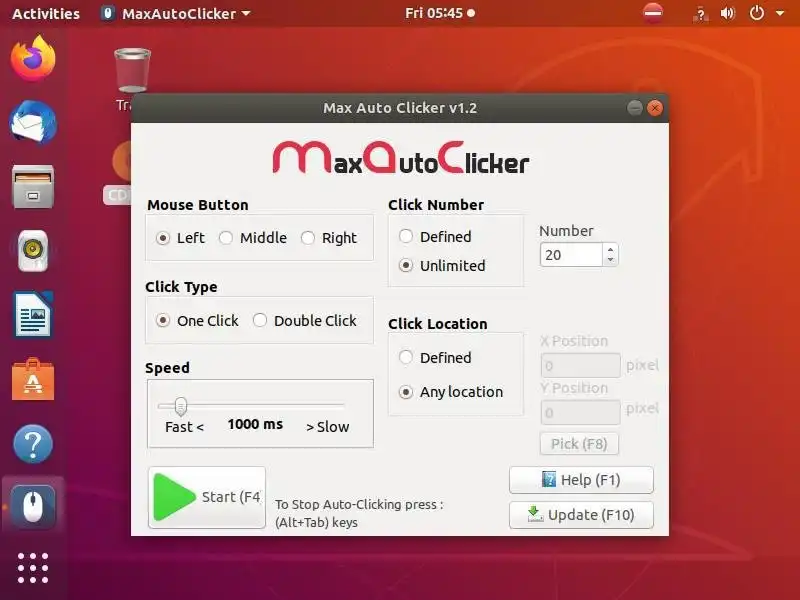 XClicker is a Simple Auto Clicker for Linux Desktops