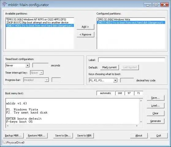 Download web tool or web app mbldr (Master Boot LoaDeR)