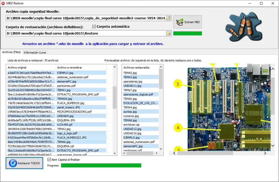 Download web tool or web app MBZ Moodle Restore