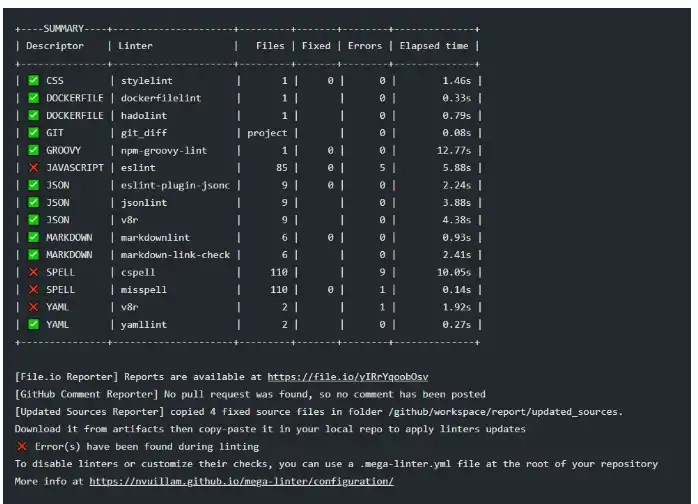 Download web tool or web app MegaLinter