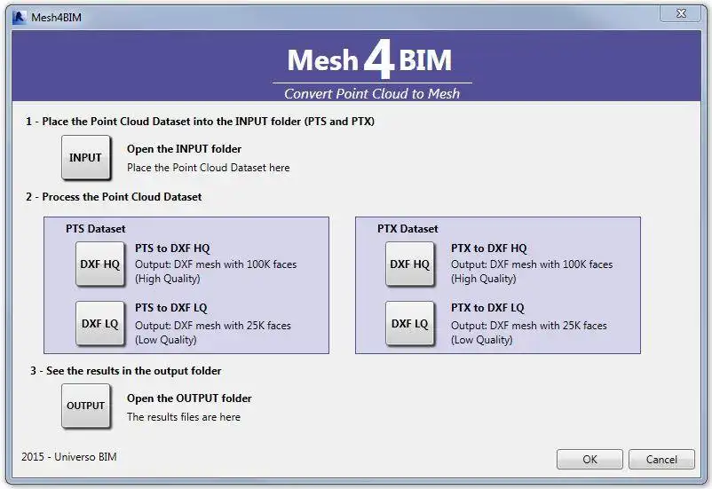 Download web tool or web app Mesh4BIM to run in Windows online over Linux online