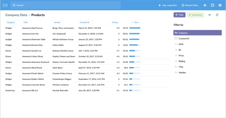 Download webtool of webapp Metabase