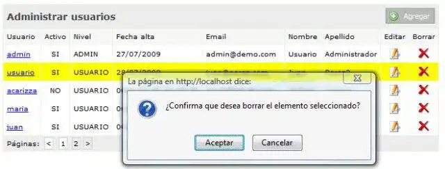 Descargue la herramienta web o la aplicación web MiAbmPHP