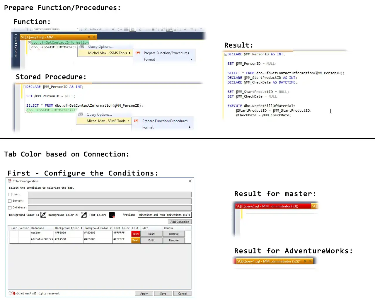 Download web tool or web app Michel Max - SSMS Tools 2017