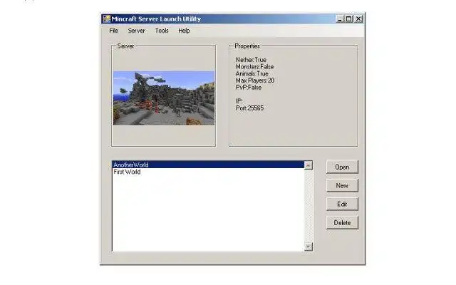 Download web tool or web app MineCraft Server Launch Utility
