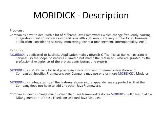 Download web tool or web app MOBIDICK