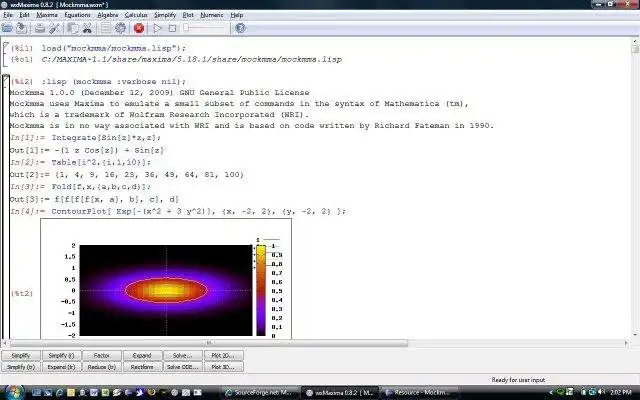 Download web tool or web app Mockmma: Mathematica (tm) evaluation to run in Windows online over Linux online