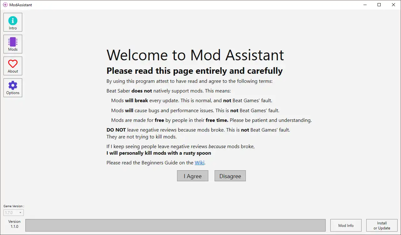 Download web tool or web app ModAssistant