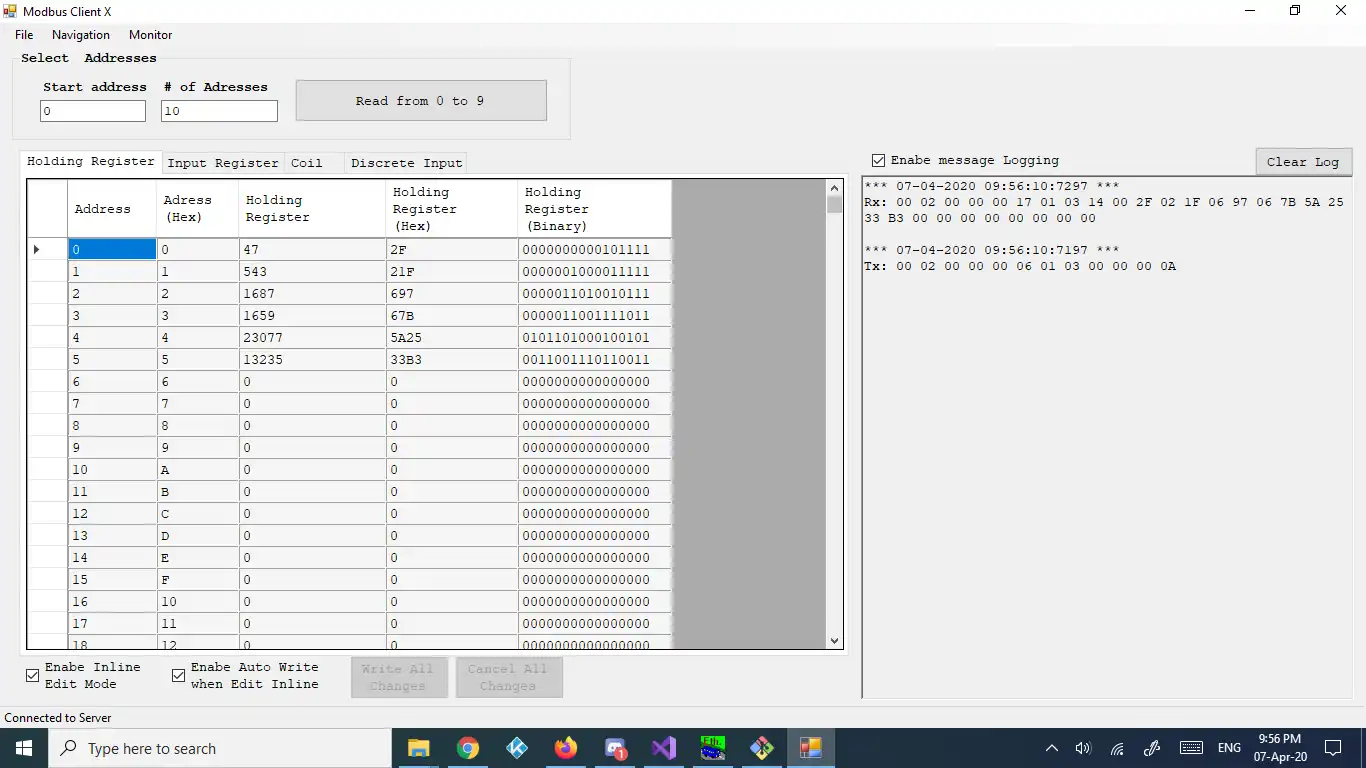 Scarica lo strumento web o l'app web ModbusClientX - Strumento Modbus