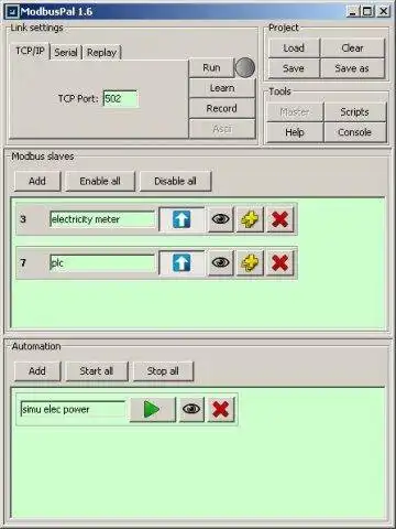 Download web tool or web app ModbusPal - a Java MODBUS simulator to run in Linux online