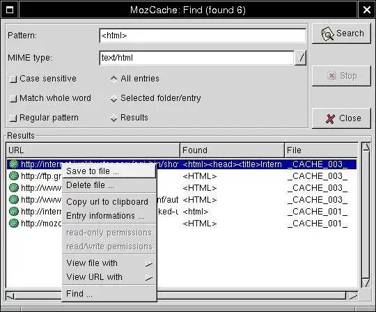 Download web tool or web app MozCache