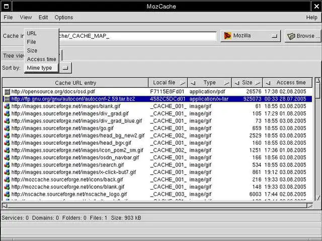 Download web tool or web app MozCache