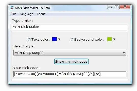 Download web tool or web app MSN Nick Maker