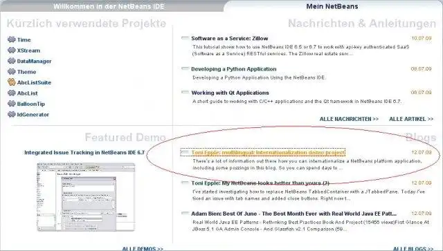 Download web tool or web app MultiLingual in NetBeans 6.7