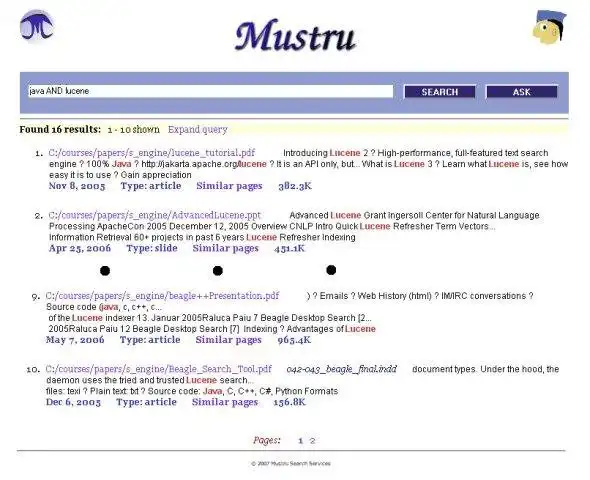 Download web tool or web app Mustru: A QA Search Engine