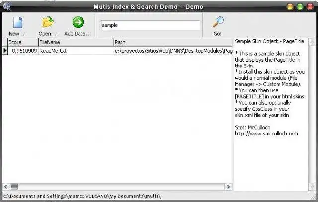 Download web tool or web app Mutis Full Text Search Engine