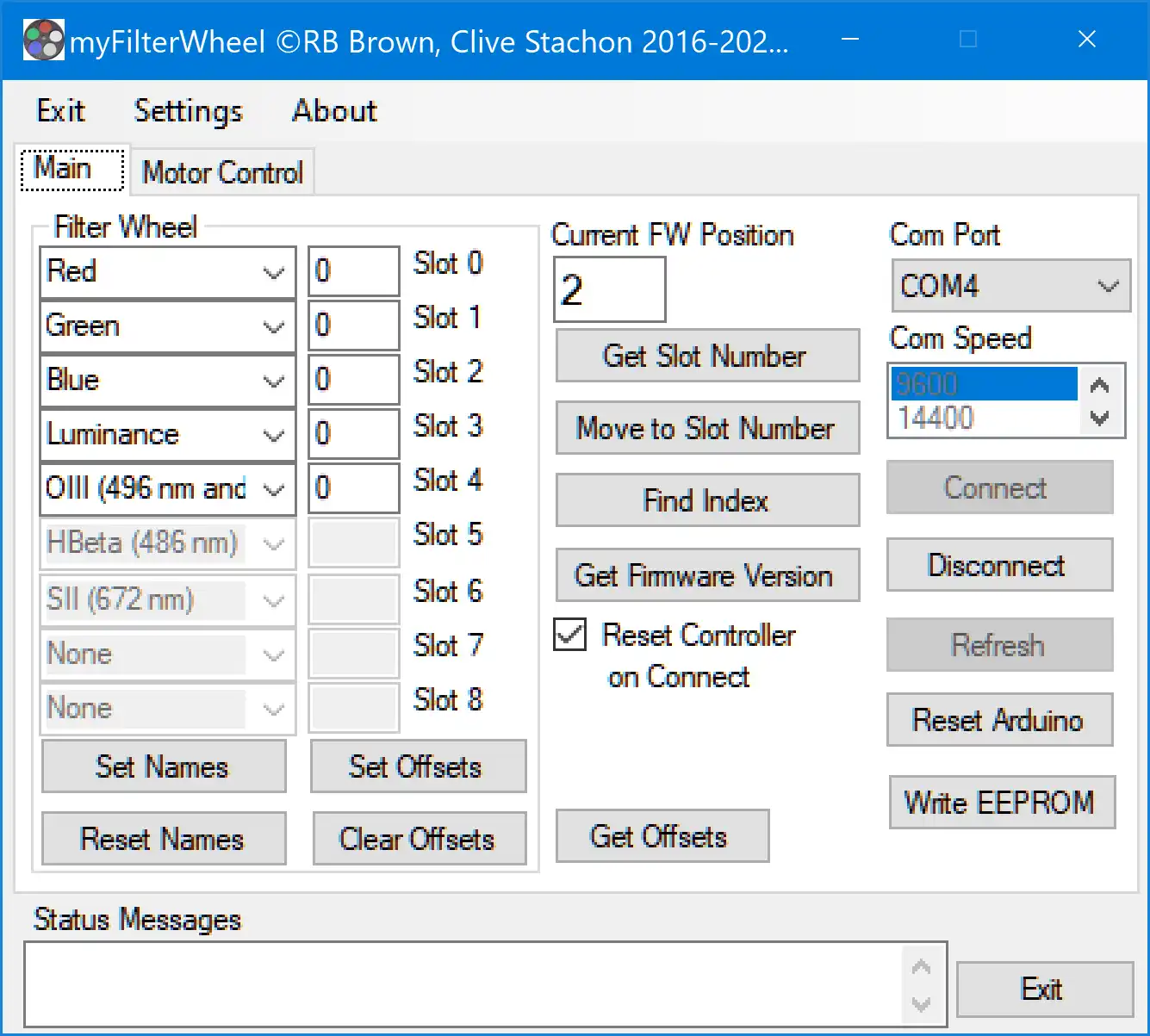 Download web tool or web app myFilterWheel ASCOM DIY