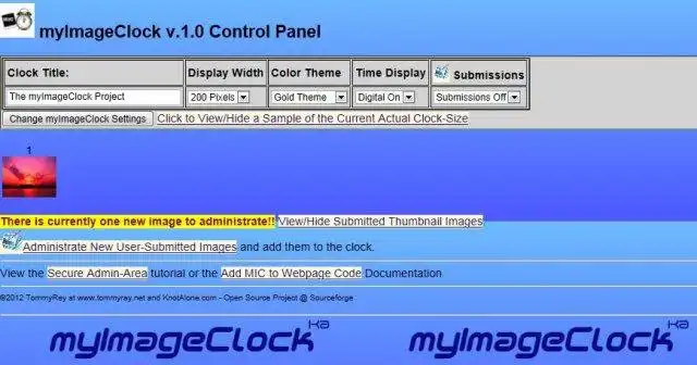 Download web tool or web app myImageClock