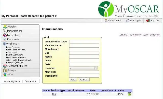 Download web tool or web app MyOSCAR - Personal Health Record to run in Linux online