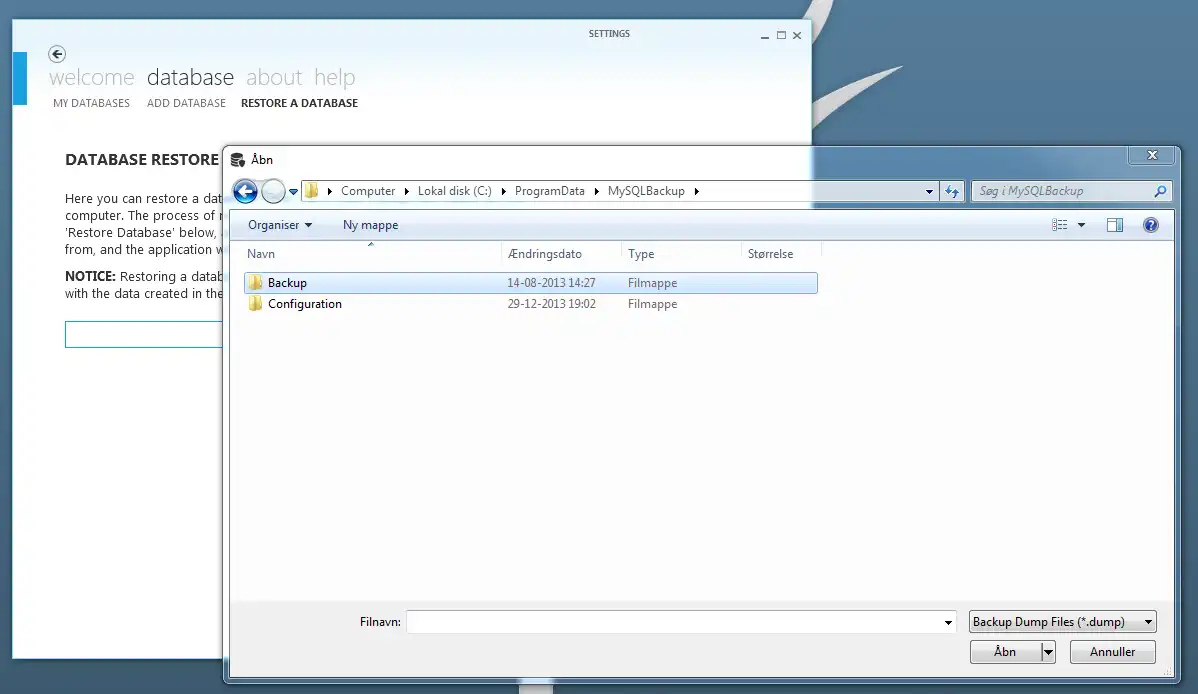 Download web tool or web app MySQL Backup Manager