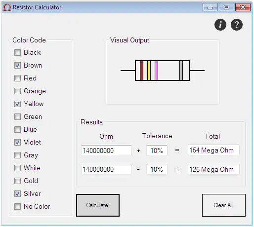 Download web tool or web app N2R resistor caculator