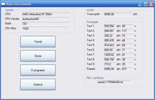 Download web tool or web app nabubenchmark