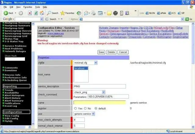 Download web tool or web app NagiosEditor and NagiosViewer