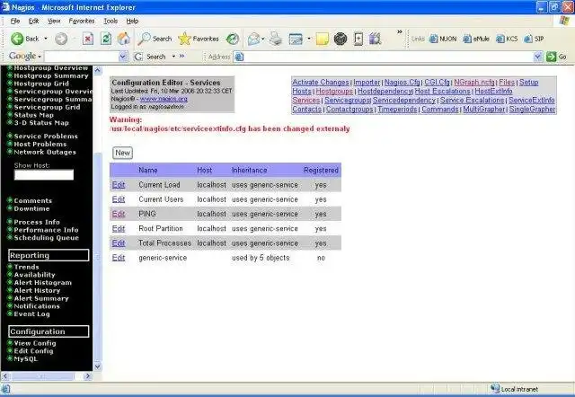 Download web tool or web app NagiosEditor and NagiosViewer