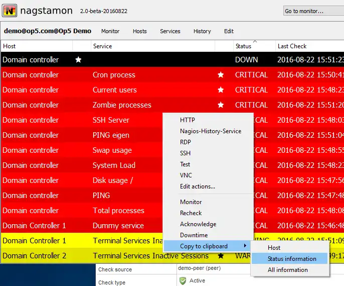 Download web tool or web app Nagstamon Nagios status monitor