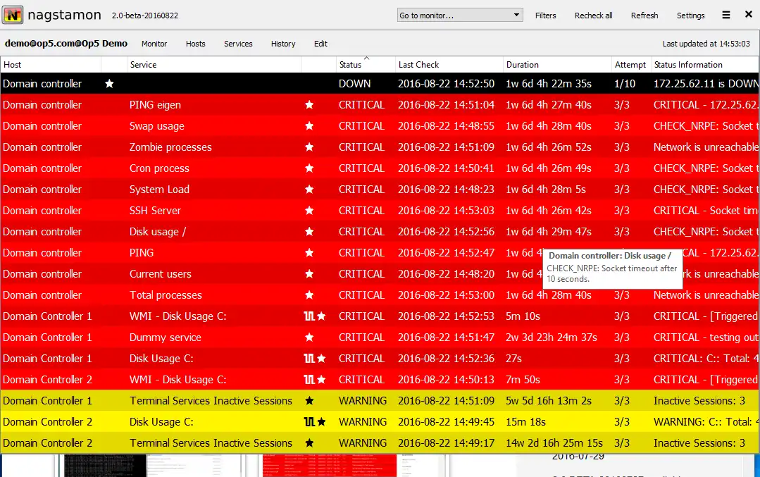 Download web tool or web app Nagstamon Nagios status monitor