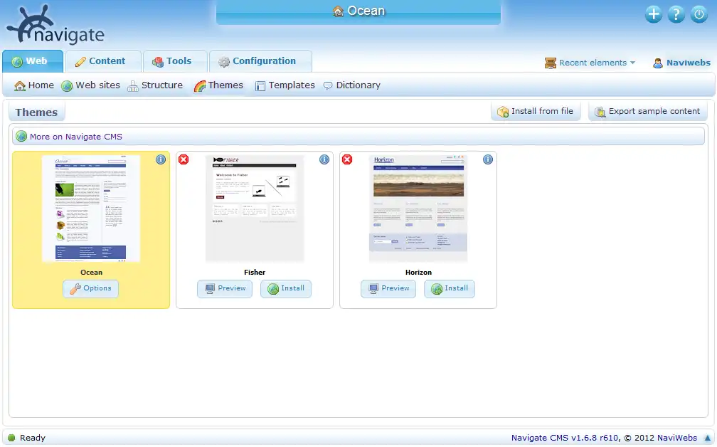 Download web tool or web app Navigate CMS