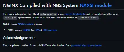 Web ツールまたは Web アプリ NAXSI モジュールをダウンロード