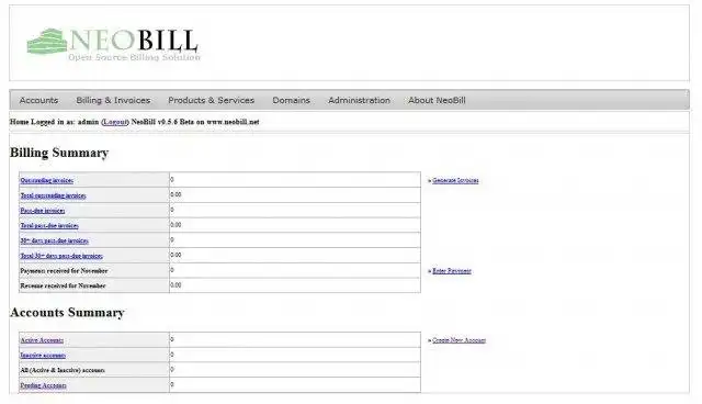 Download web tool or web app NeoBill