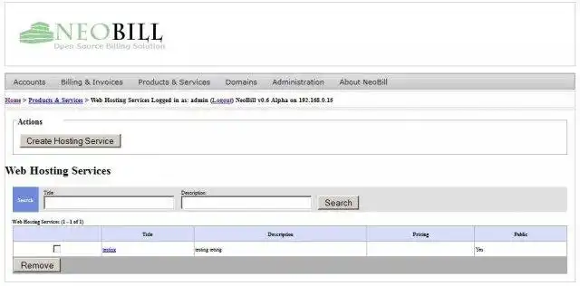 Download web tool or web app NeoBill