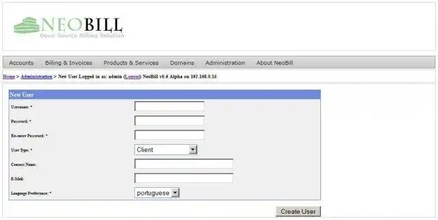 Download web tool or web app NeoBill