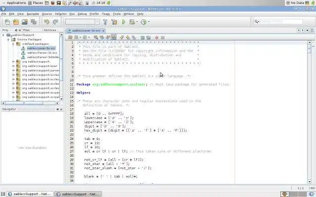 Download web tool or web app Netbeans plugin for SableCC