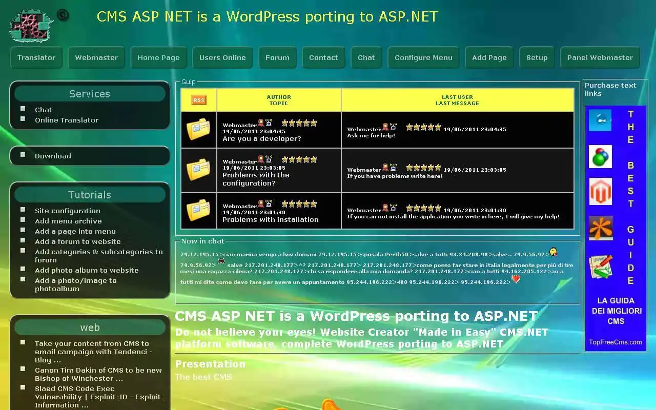 Download web tool or web app .NET CMS