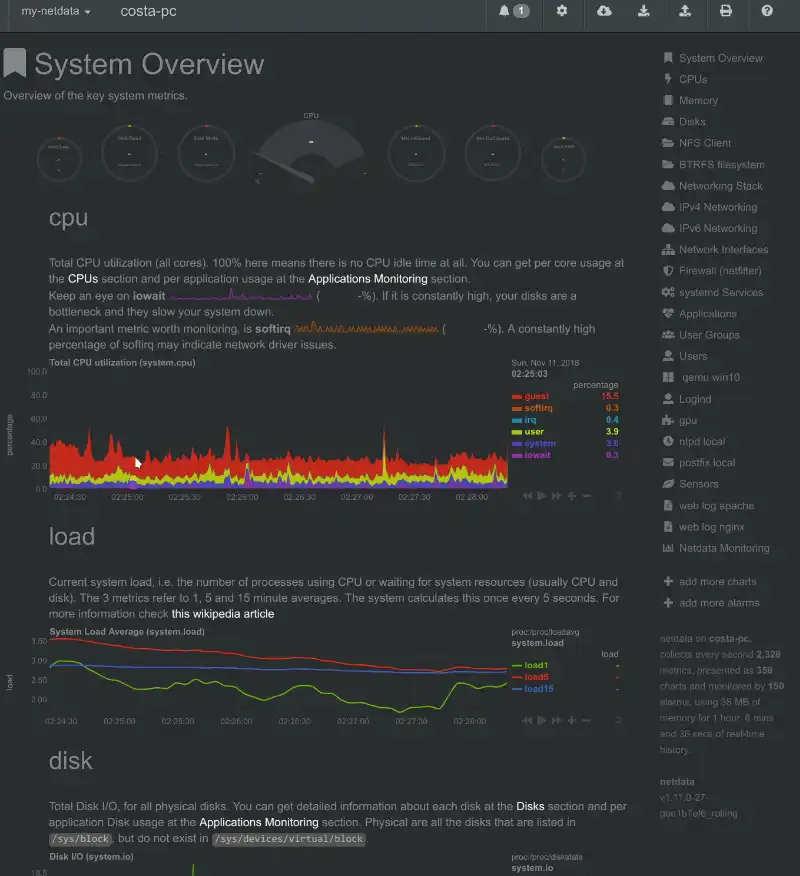 Download web tool or web app Netdata